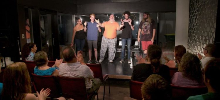 Improvisers on Lancaster Improv Players Stage