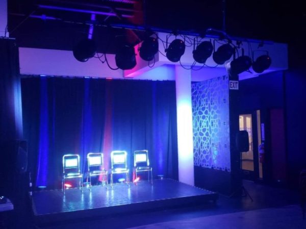 LIP Stage with blue and red lighting